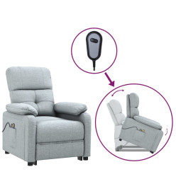 Fauteuil de massage inclinable Gris clair Tissu