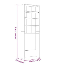 Meuble pour machine à laver Sonoma gris 64x24x190 cm