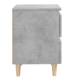 Tables de chevet pieds en pin 2 pcs Gris béton 40x35x50 cm