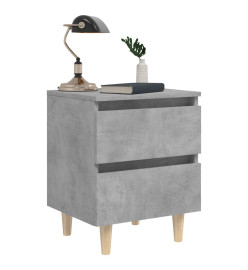 Tables de chevet pieds en pin 2 pcs Gris béton 40x35x50 cm