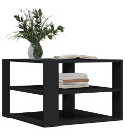 Table basse noir 59,5x59,5x40 cm bois d'ingénierie