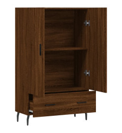 Buffet haut chêne marron 69,5x31x115 cm bois d'ingénierie