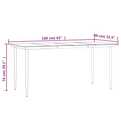 Ensemble à manger de jardin 7 pcs noir résine tressée et acier