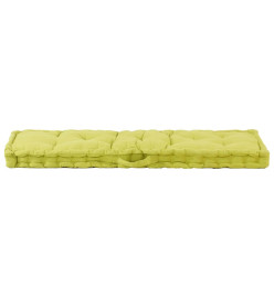 Coussin de plancher de palette Coton 120x40x7 cm Vert