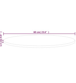 Dessus de table rond Ø60x1,5 cm Bois de chêne massif non traité