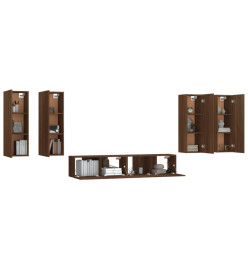 Ensemble de meubles TV 6 pcs Chêne marron Bois d'ingénierie