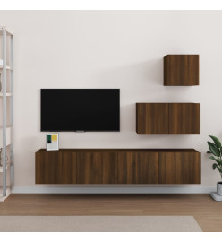 Ensemble de meubles TV 4 pcs Chêne marron Bois d'ingénierie