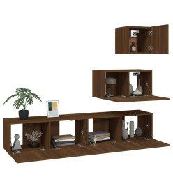 Ensemble de meubles TV 4 pcs Chêne marron Bois d'ingénierie