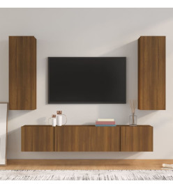 Ensemble de meubles TV 4 pcs Chêne marron Bois d'ingénierie