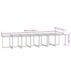 Ensemble à dîner de jardin coussins 19 pcs Noir Résine tressée