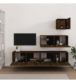 Ensemble de meubles TV 4 pcs Chêne marron Bois d'ingénierie