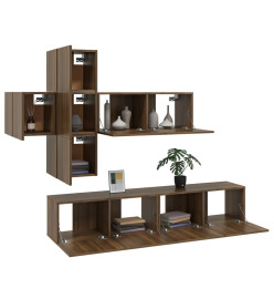 Ensemble de meubles TV 7 pcs Chêne marron Bois d'ingénierie