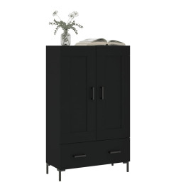 Buffet haut noir 69,5x31x115 cm bois d'ingénierie