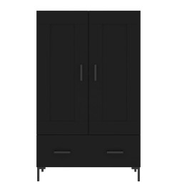 Buffet haut noir 69,5x31x115 cm bois d'ingénierie