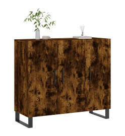 Buffet chêne fumé 90x34x80 cm bois d'ingénierie