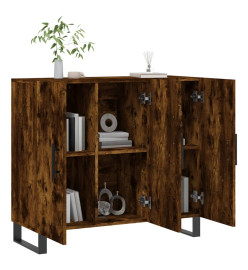 Buffet chêne fumé 90x34x80 cm bois d'ingénierie