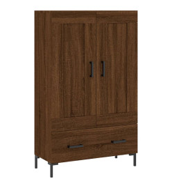 Buffet haut chêne marron 69,5x31x115 cm bois d'ingénierie