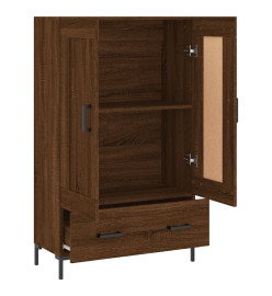 Buffet haut chêne marron 69,5x31x115 cm bois d'ingénierie