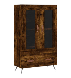 Buffet haut chêne fumé 69,5x31x115 cm bois d'ingénierie