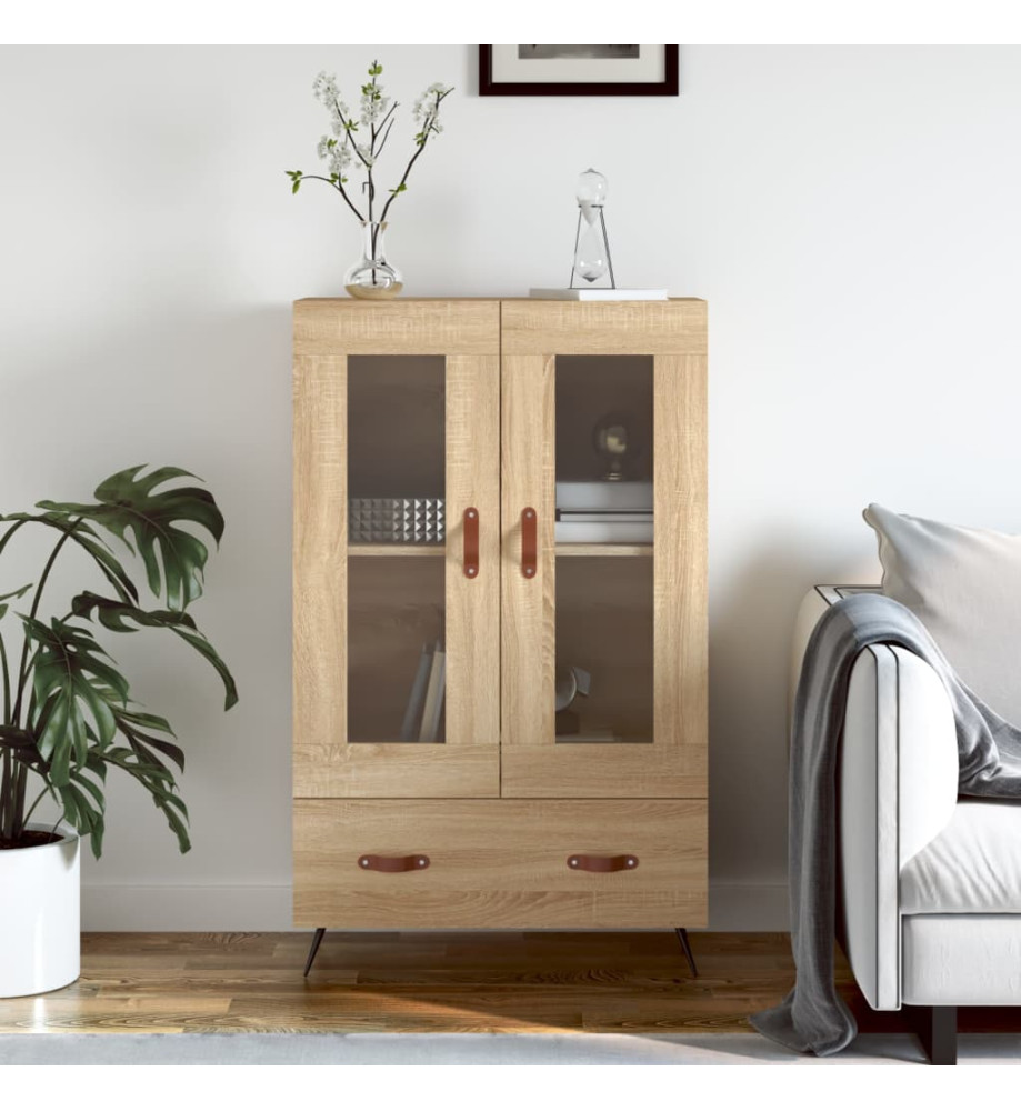 Buffet haut chêne sonoma 69,5x31x115 cm bois d'ingénierie