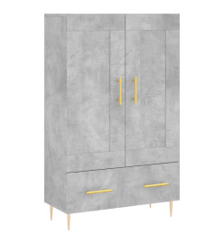 Buffet haut gris béton 69,5x31x115 cm bois d'ingénierie