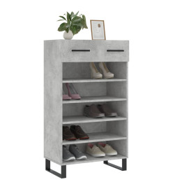 Armoire à chaussures gris béton 60x35x105 cm bois d'ingénierie