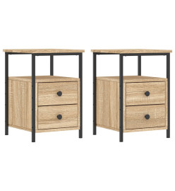 Tables de chevet 2pcs chêne sonoma 34x35,5x50cm bois ingénierie