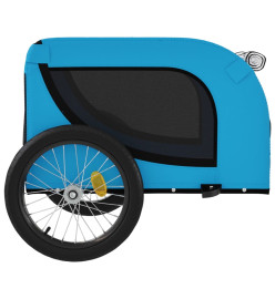 Remorque de vélo pour chien bleu et noir tissu oxford et fer