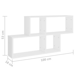 Étagère murale Blanc 100x18x53 cm Aggloméré