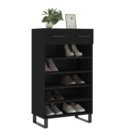 Armoire à chaussures noir 60x35x105 cm bois d'ingénierie