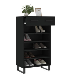 Armoire à chaussures noir 60x35x105 cm bois d'ingénierie