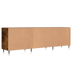 Meuble TV chêne fumé 150x30x50 cm bois d'ingénierie