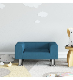 Canapé pour enfants bleu 50x40x26,5 cm velours
