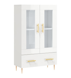 Buffet haut blanc brillant 69,5x31x115 cm bois d'ingénierie