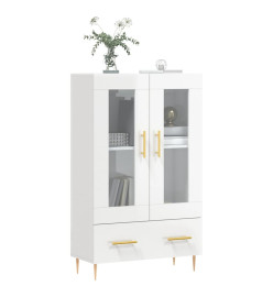 Buffet haut blanc brillant 69,5x31x115 cm bois d'ingénierie