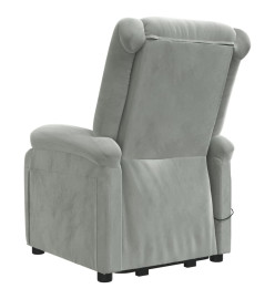 Fauteuil gris clair velours