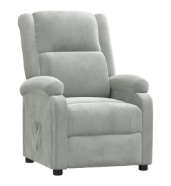 Fauteuil inclinable gris clair velours