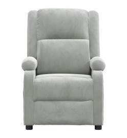 Fauteuil inclinable gris clair velours