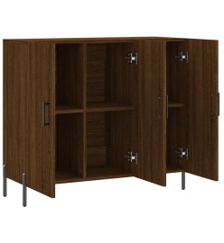 Buffet chêne marron 90x34x80 cm bois d'ingénierie