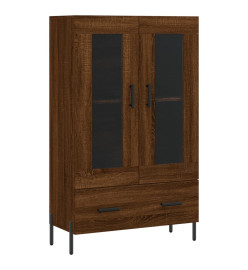 Buffet haut chêne marron 69,5x31x115 cm bois d'ingénierie