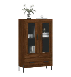 Buffet haut chêne marron 69,5x31x115 cm bois d'ingénierie