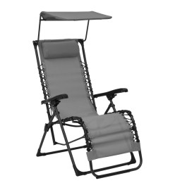 Chaise pliable de terrasse Textilène Gris