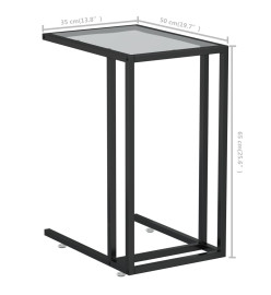 Table d'appoint ordinateur Transparent 50x35x65 cm Verre trempé