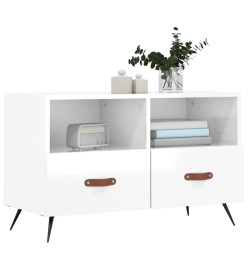 Meuble TV Blanc brillant 80x36x50 cm Bois d'ingénierie