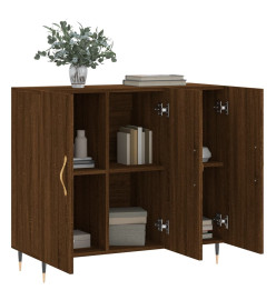 Buffet chêne marron 90x34x80 cm bois d'ingénierie