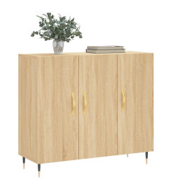 Buffet chêne sonoma 90x34x80 cm bois d'ingénierie