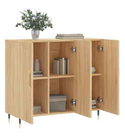 Buffet chêne sonoma 90x34x80 cm bois d'ingénierie