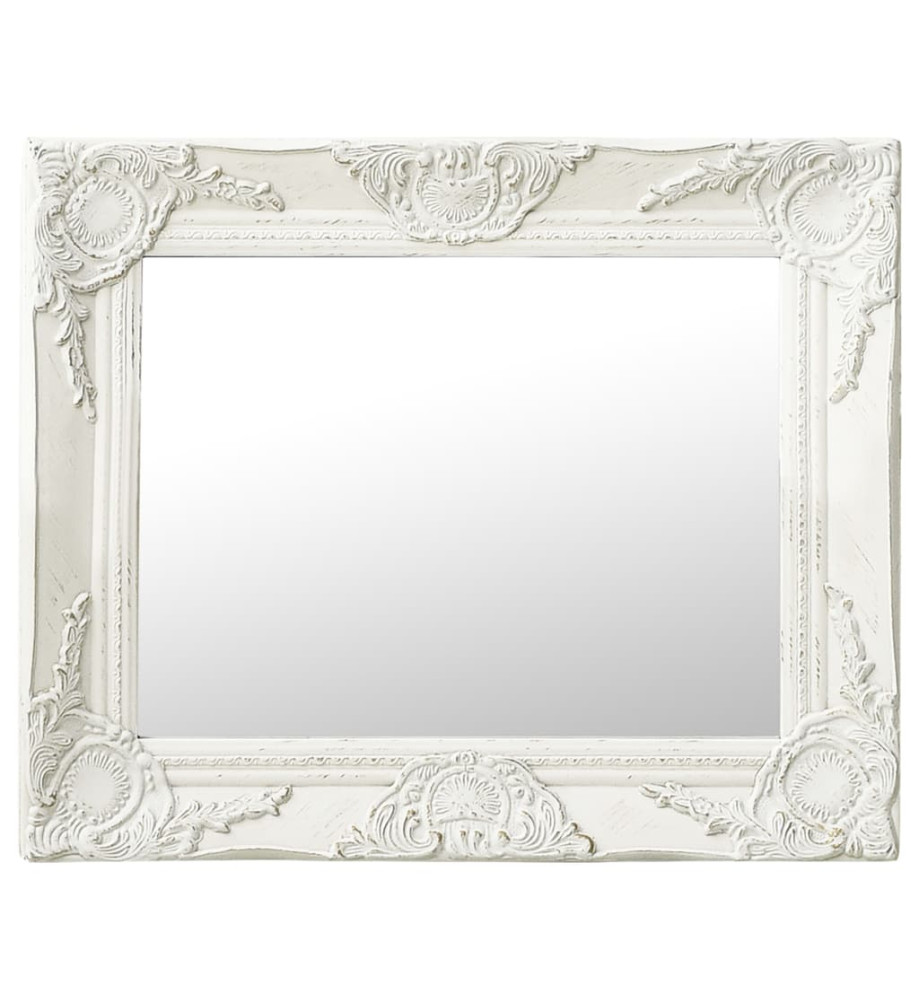 Miroir mural style baroque 50x40 cm Blanc