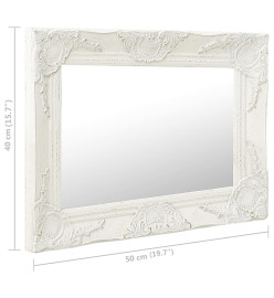 Miroir mural style baroque 50x40 cm Blanc