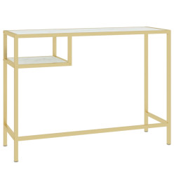 Bureau d'ordinateur Blanc et doré 100x36x74 cm Verre